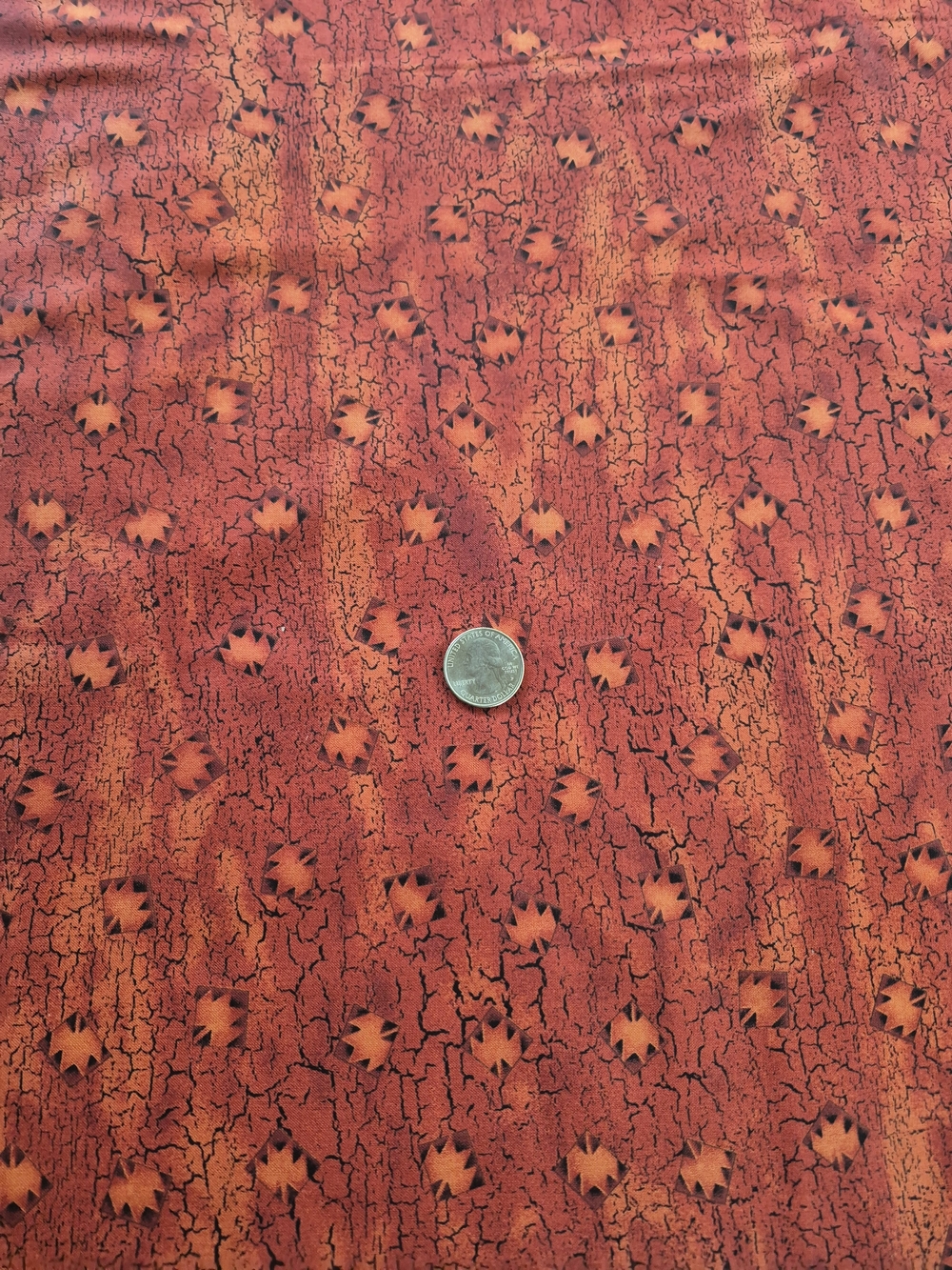 Debbie Mumm Rusty Orange Leaves Cotton Fabric 1 Yard Quilting Sewing Crafts